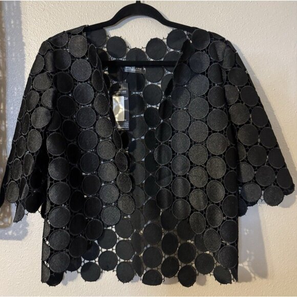 Anthropologie Iren Klairie Black Lace Jacket Top 36 US 4 Cut Out Circles NWT - Picture 12 of 13